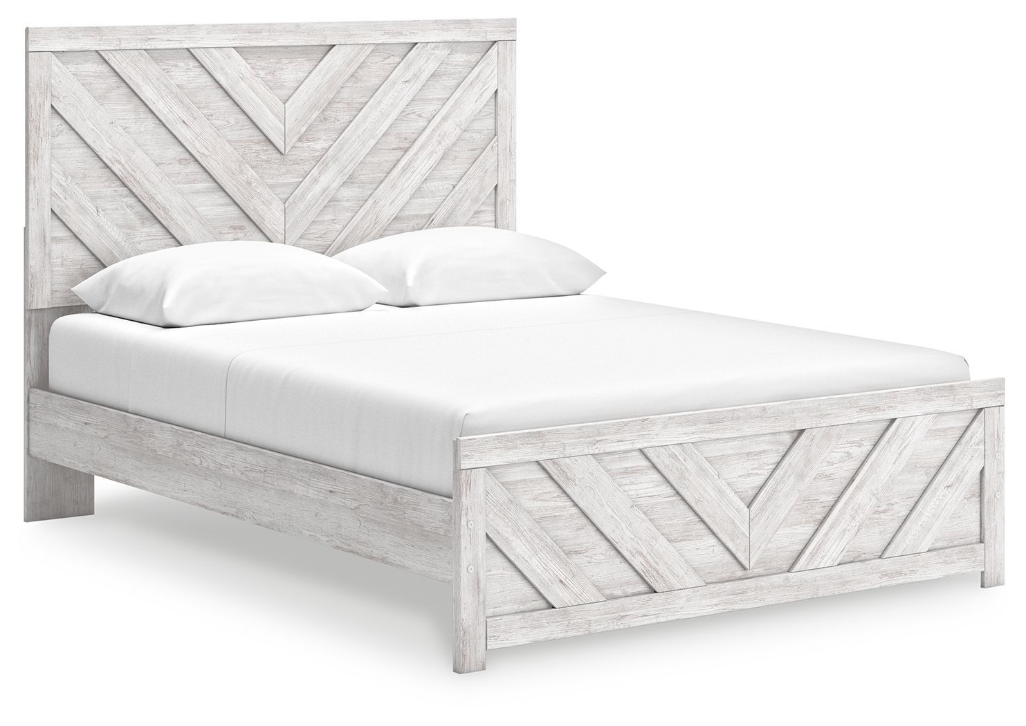 Cayboni - Whitewash - Queen Panel Bed
