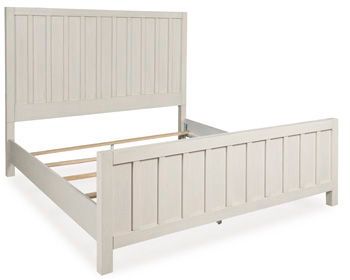 Shaybrock - Antique White - King/California King Panel Headboard/Footboard/Slats