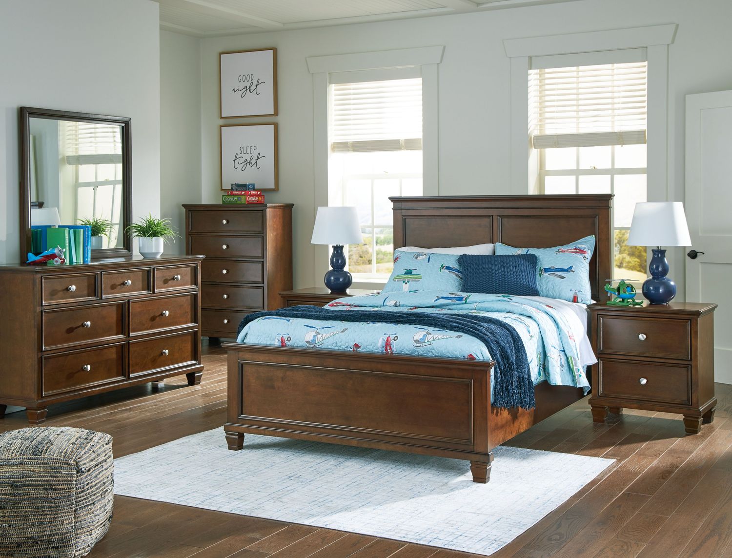 Danabrin - Brown - 5 Pc. - Dresser, Mirror, Full Panel Bed