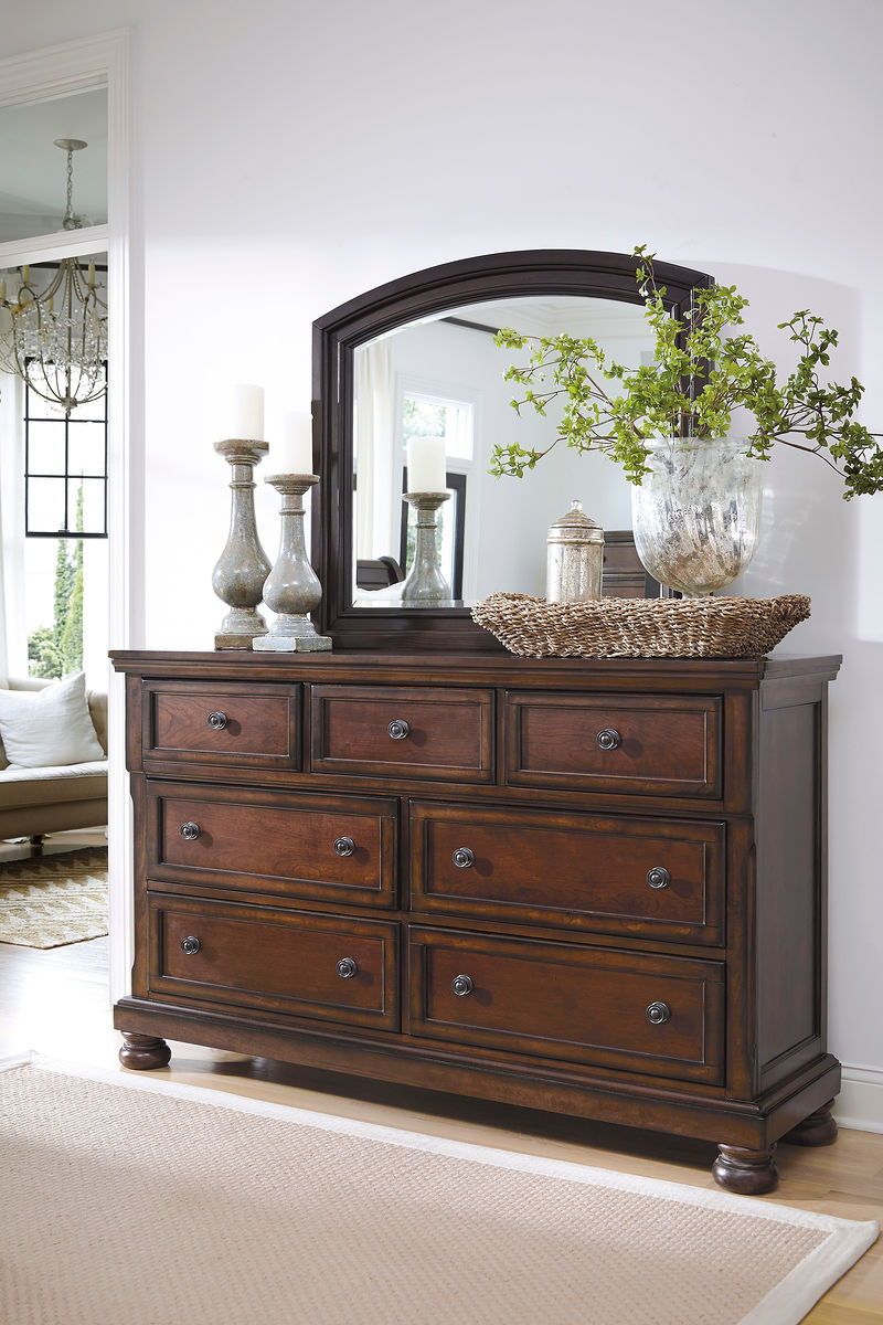 Porter - Rustic Brown - Dresser, Mirror
