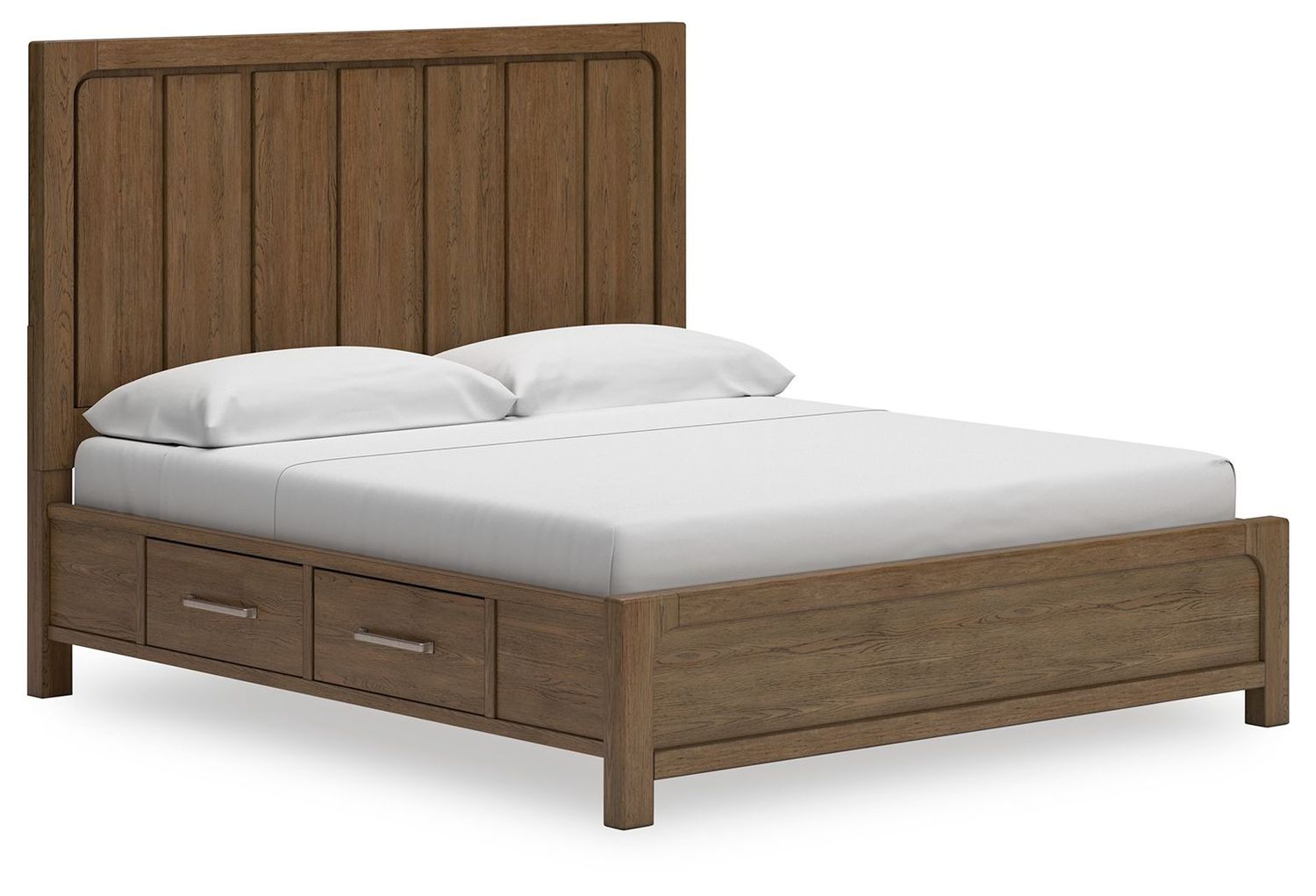 Cabalynn - Light Brown - King Panel Bed With Storage