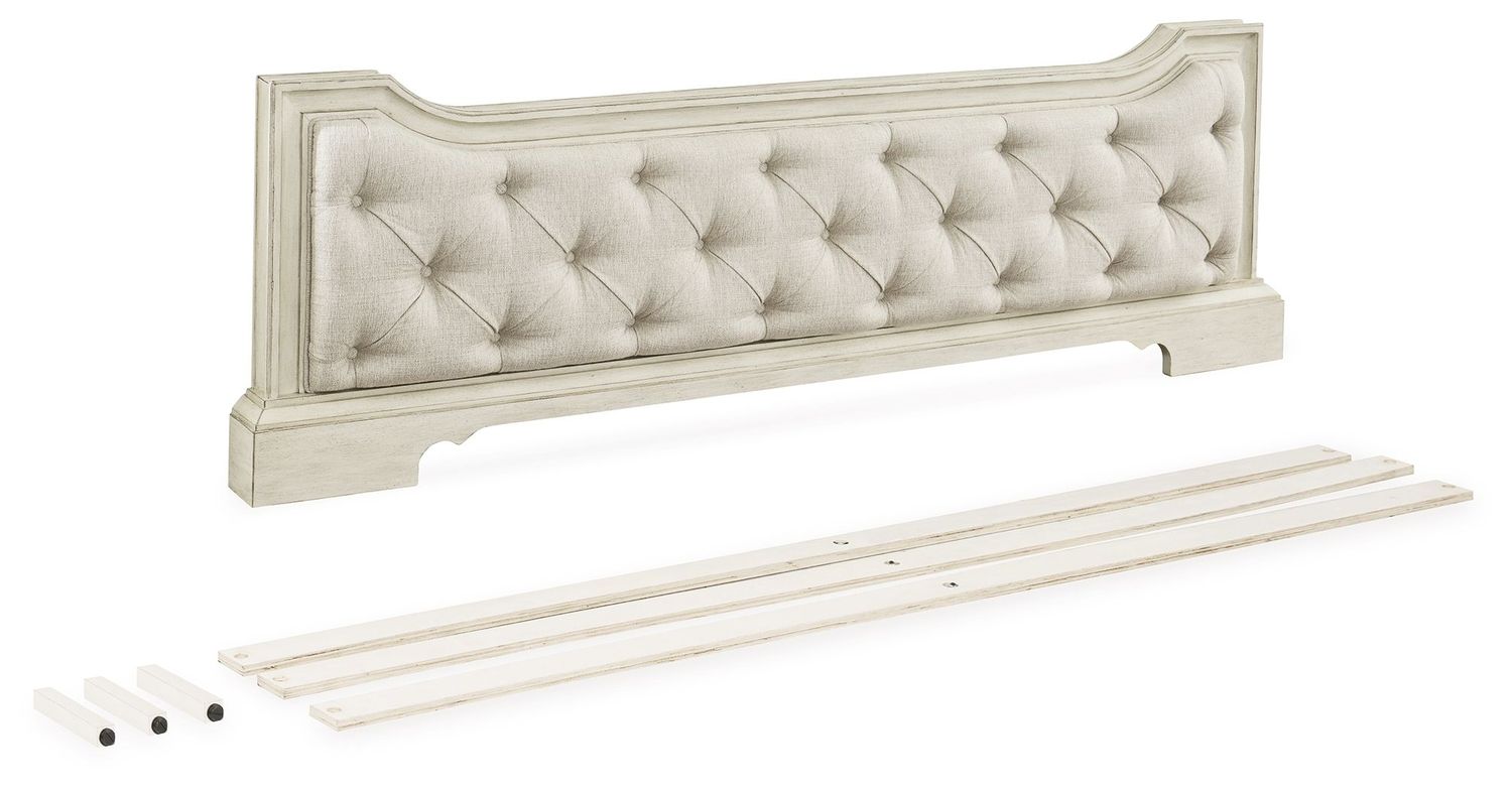 Arlendyne - Antique White - Queen Upholstered Panel Footboard With Slats