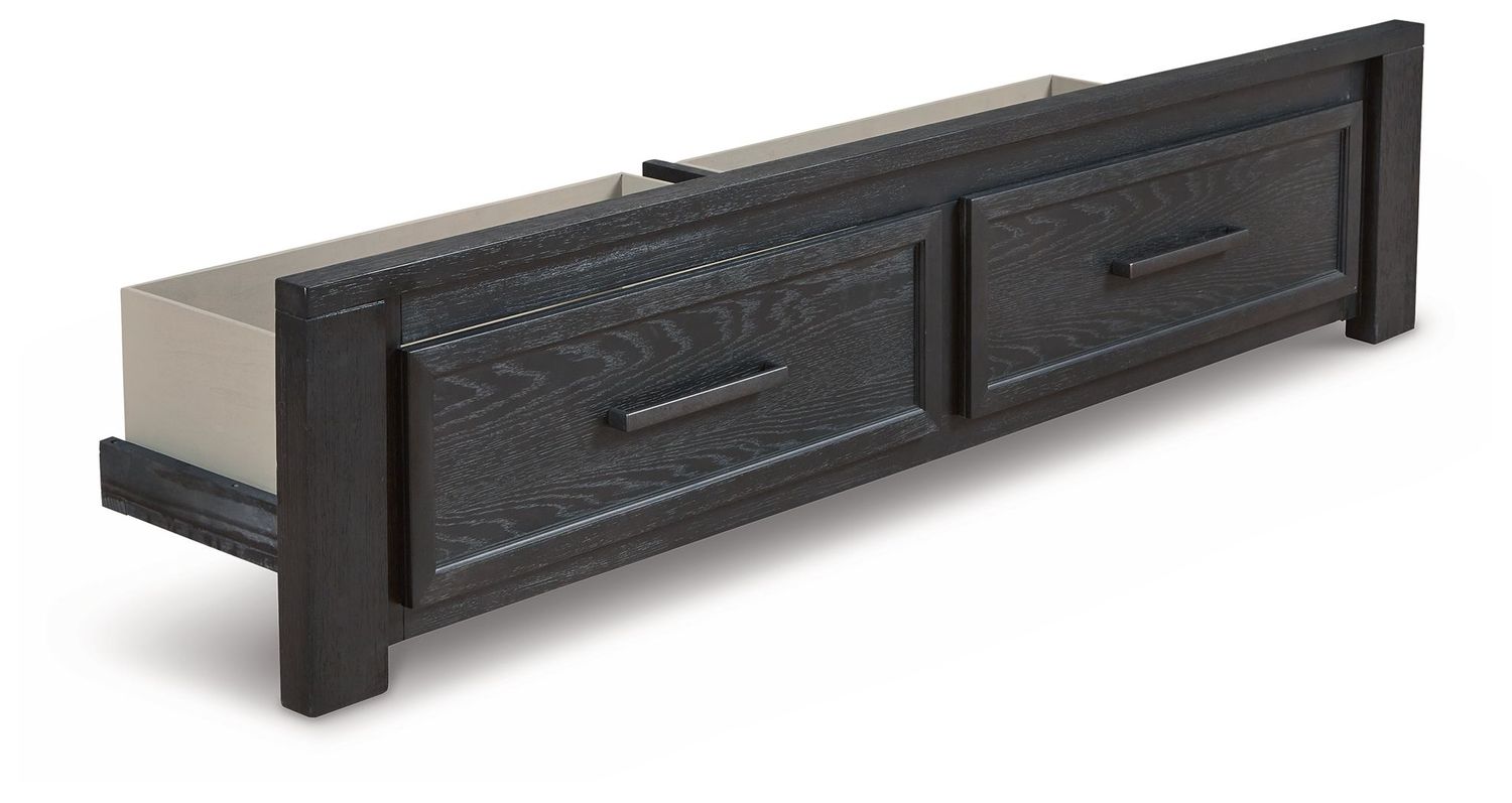 Foyland - Black - Queen Storage Footboard