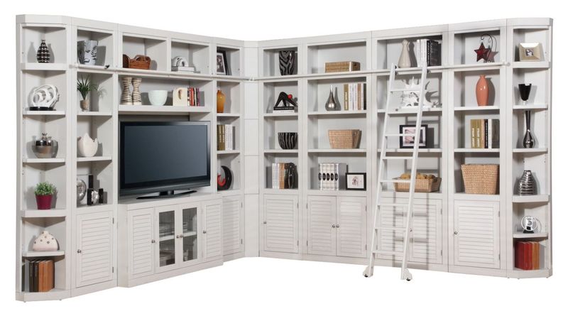Boca - 12 Piece L Shape Entertainment Wall - Cottage White