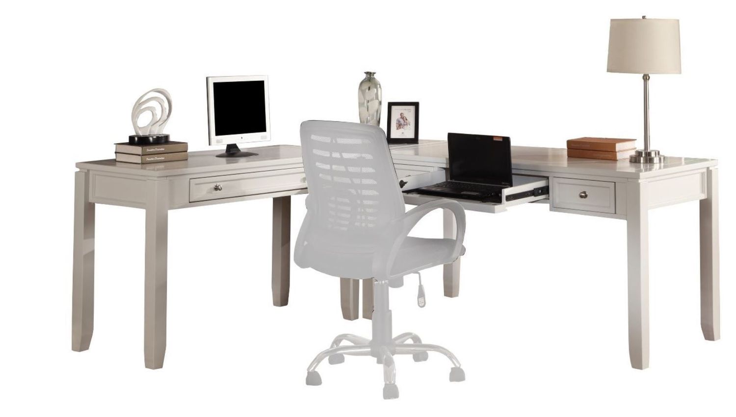 Boca - L Shape Desk - Cottage White