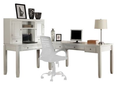 Boca - L Shape Desk With Hutch - Cottage White