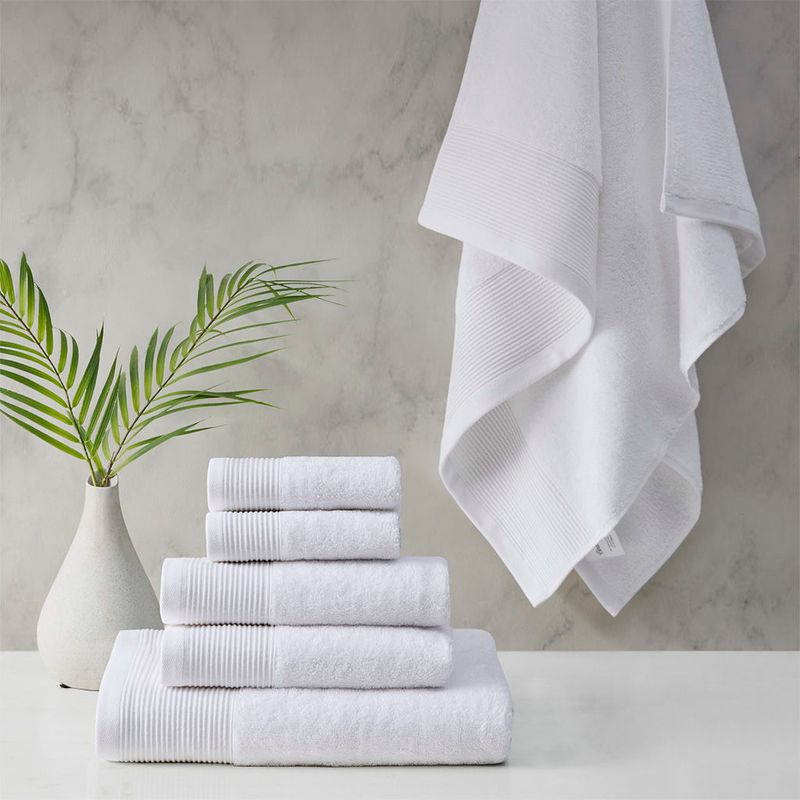 Nuage - Cotton Tencel Blend Antimicrobial 6 Piece Towel Set - White