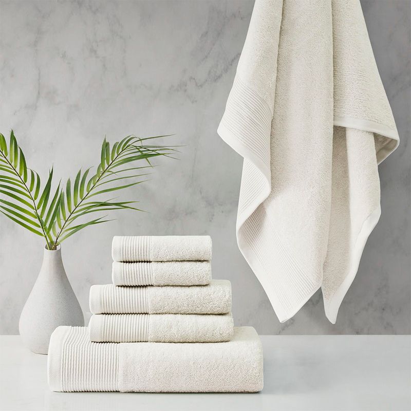 Nuage - Cotton Tencel Blend Antimicrobial 6 Piece Towel Set - Ivory