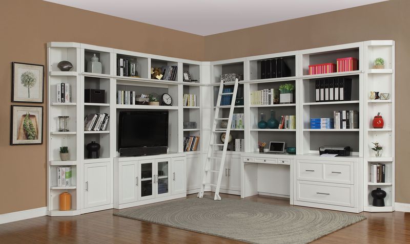 Catalina - 13 Piece Corner Library Wall - Cottage White