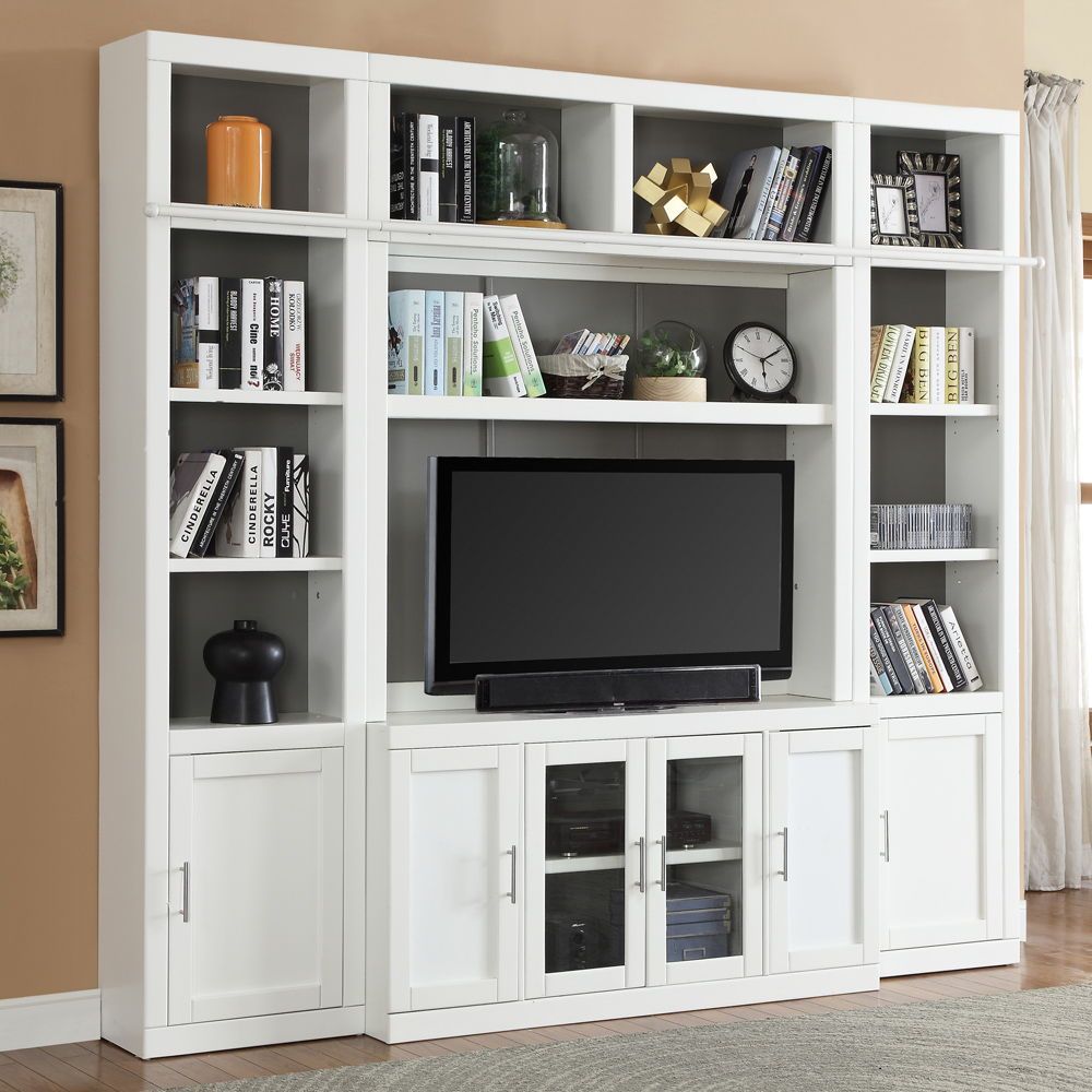 Catalina - 4 Piece Space Saver Entertainment Wall - Cottage White