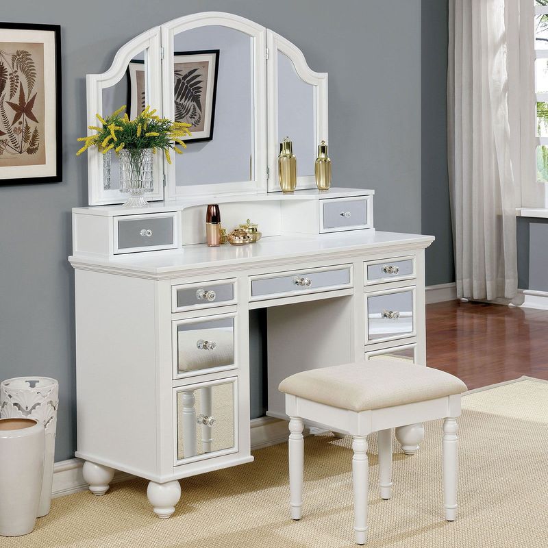 Tracy - Vanity With Stool - White