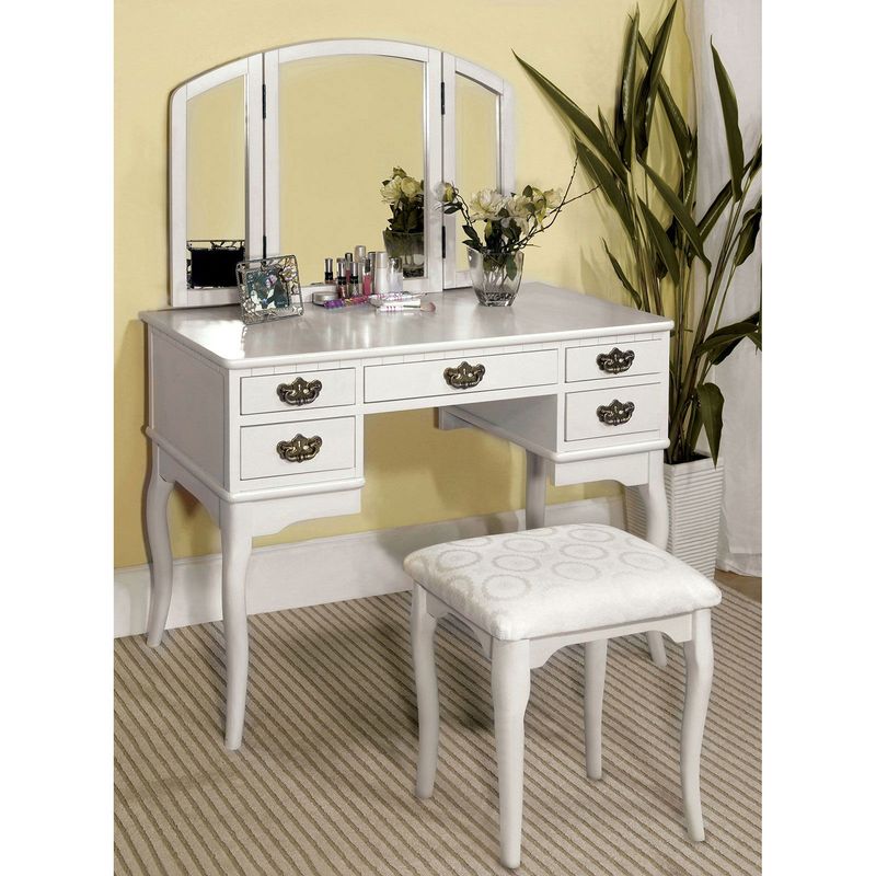 Ashland - Vanity Table With Stool - White