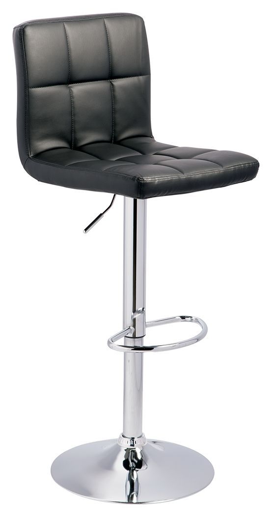 Bellatier - Black / Chrome Finish - Tall Uph Swivel Barstool(Set of 2)