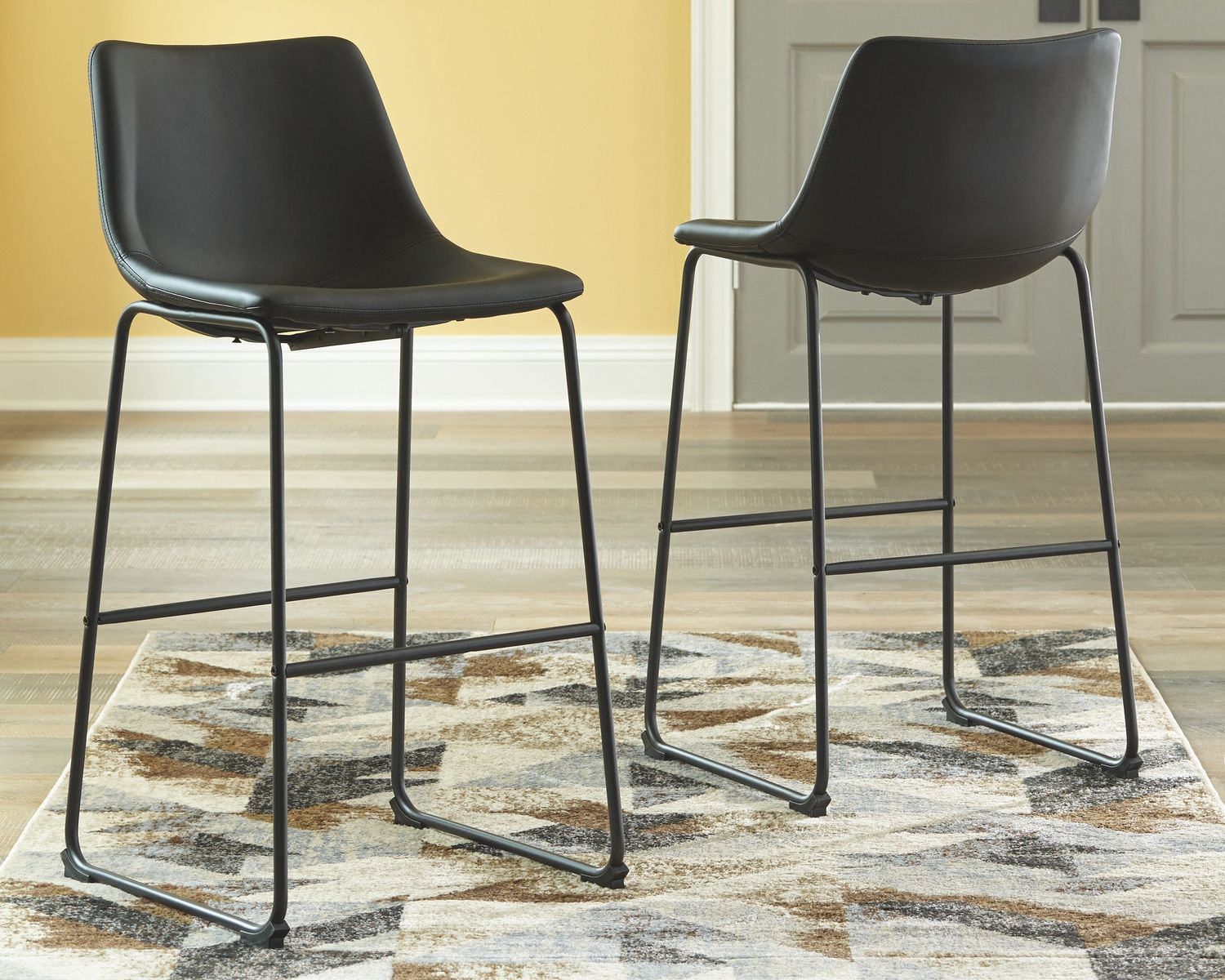 Centiar - Black - Tall Uph Barstool (Set of 2)