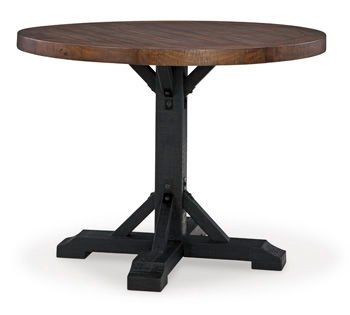 Valebeck - Black / Brown - Round Drm Counter Table Top