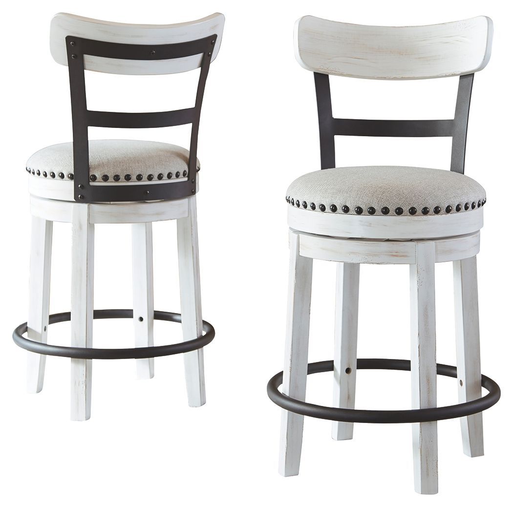 Valebeck - White - Uph Swivel Barstool