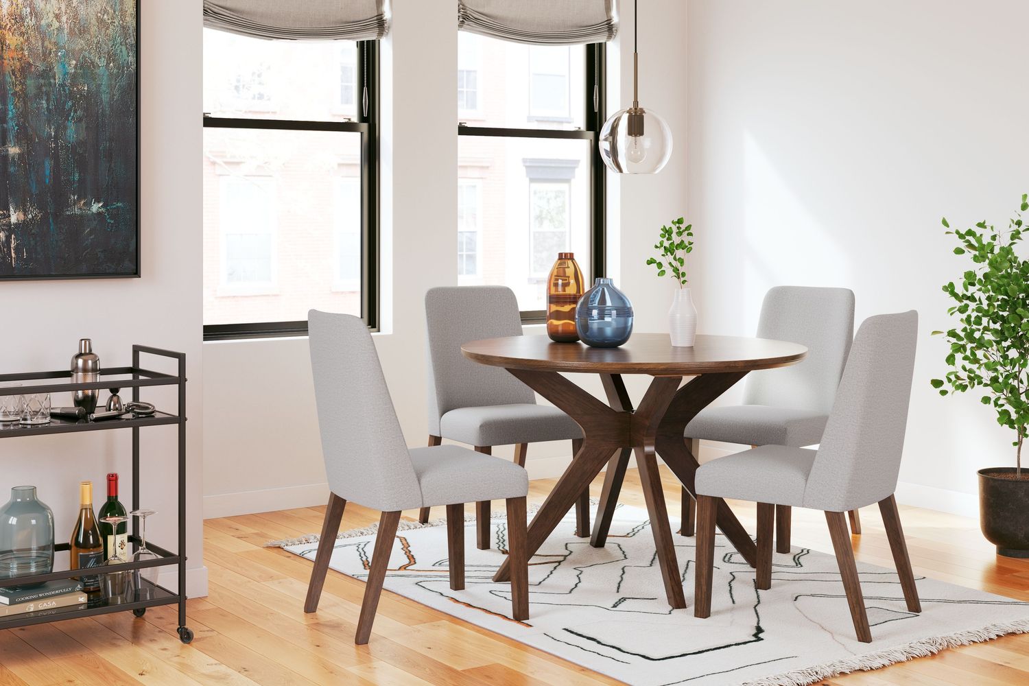 Lyncott - Brown / Gray - 5 Pc. - Dining Room Table, 4 Side Chairs