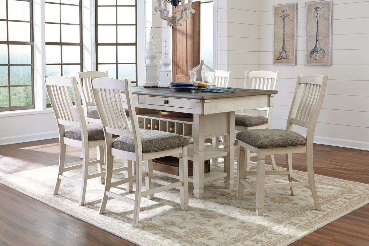 Bolanburg - Beige - 7 Pc. - Counter Table, 6 Barstools