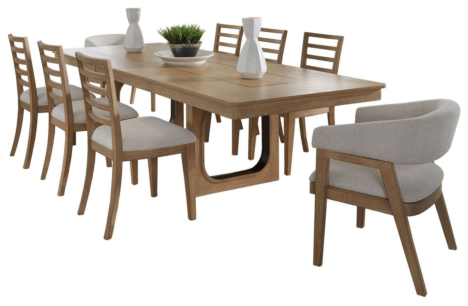 Escape - Dining 84 In. Rectangular Extendable Table With 8 Chairs - Mirage Mist
