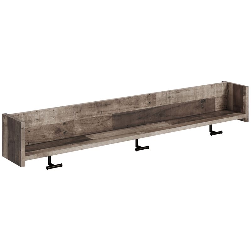 Neilsville - Black / Gray - Wall Mounted Coat Rack W/shelf