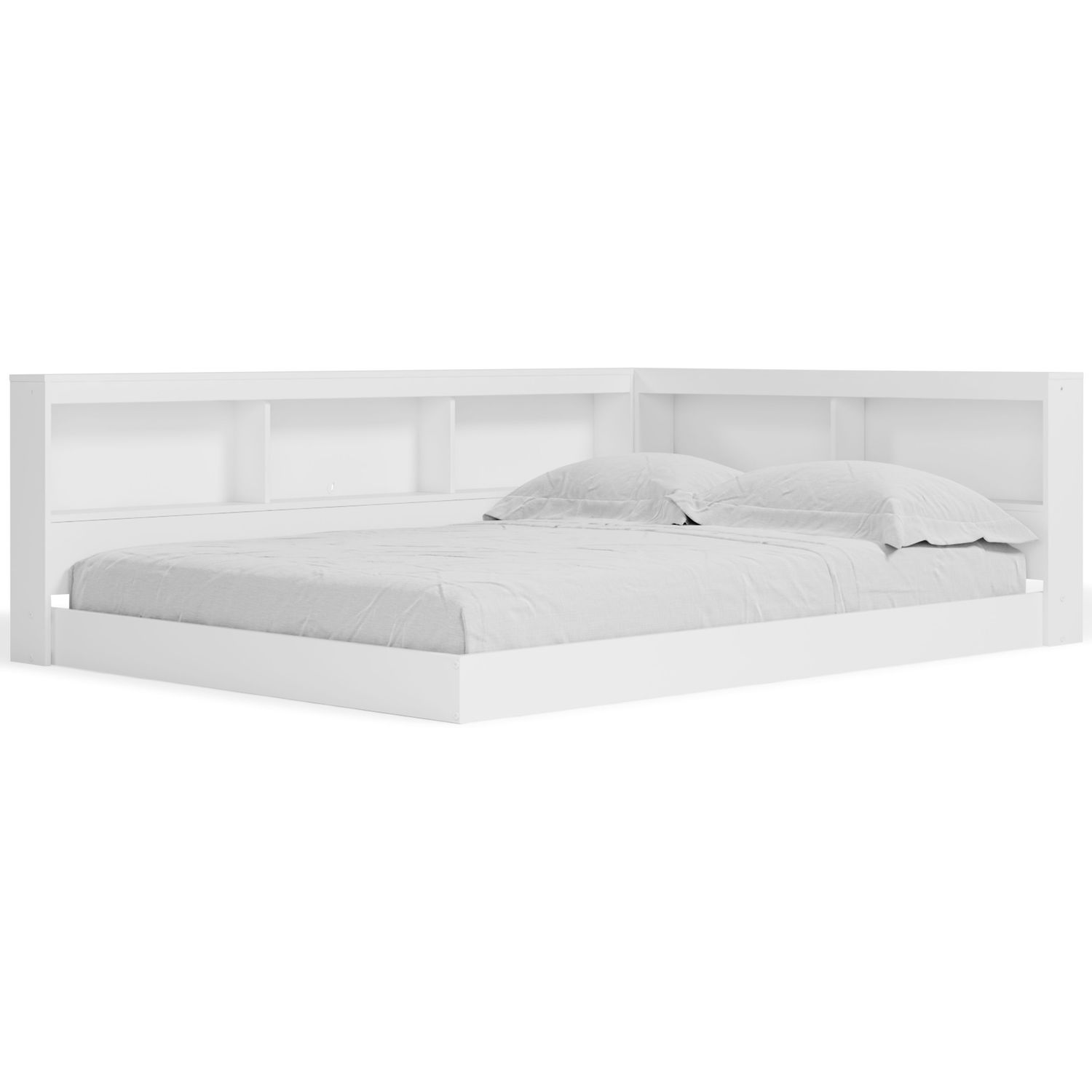 Piperton - White - F Bookcase Storage W/End Panel