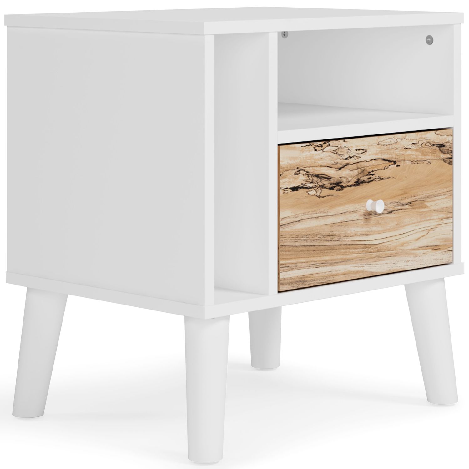 Piperton - Brown / White - One Drawer Night Stand