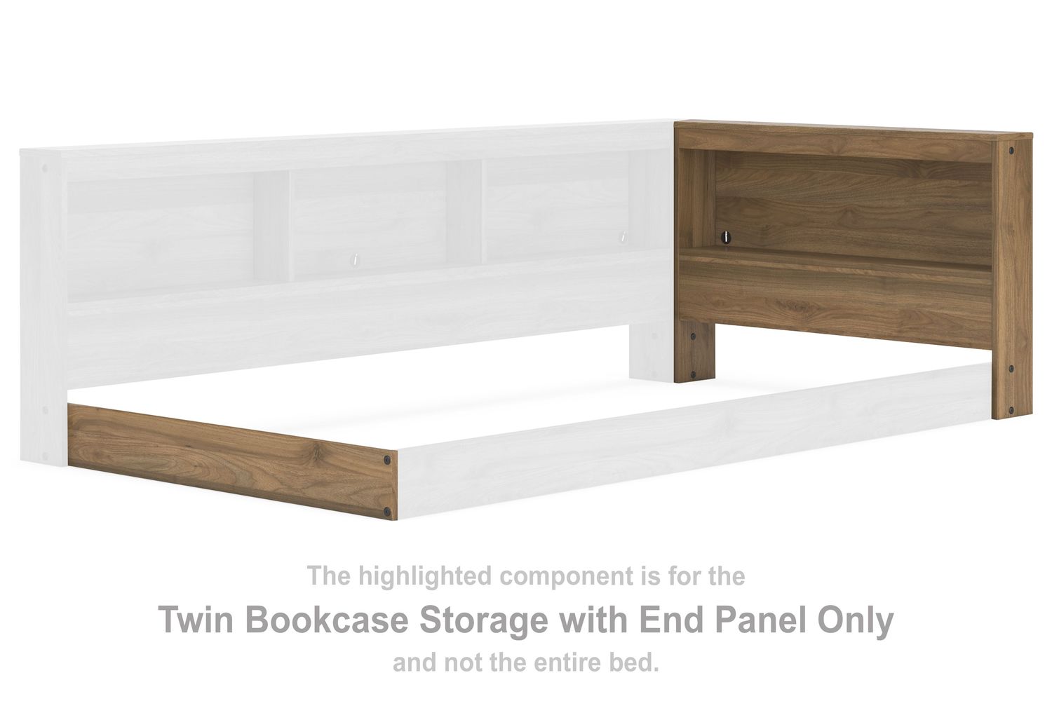 Deanlow - Honey - Twin Bookcase Storage With End Panel