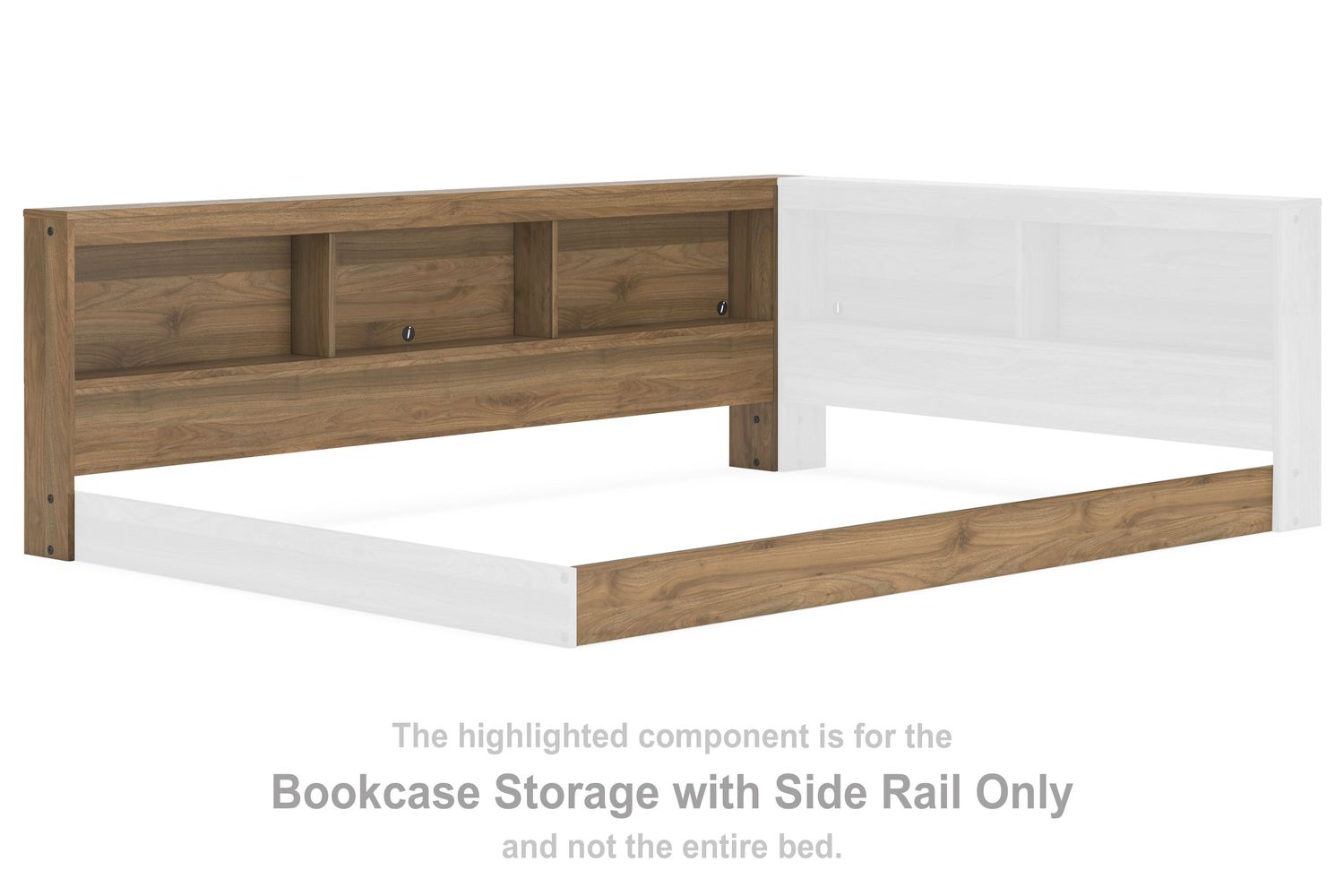 Deanlow - Honey - Bookcase Storage With Side Rail