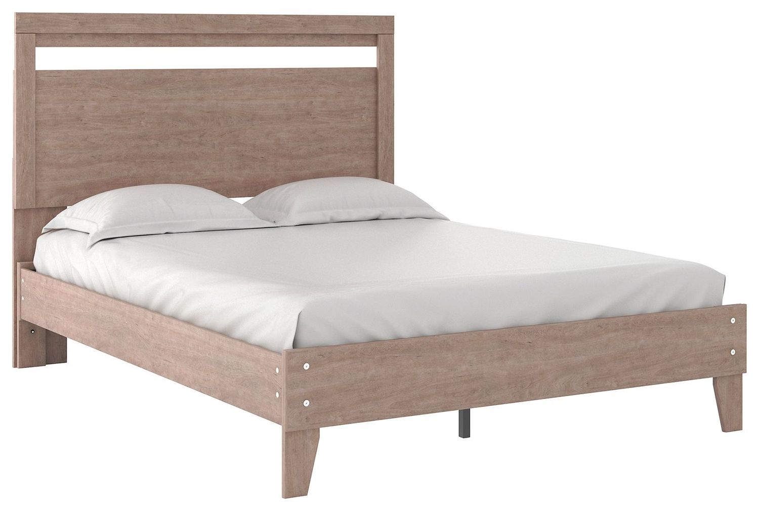 Flannia - Gray - Queen Panel Platform Bed