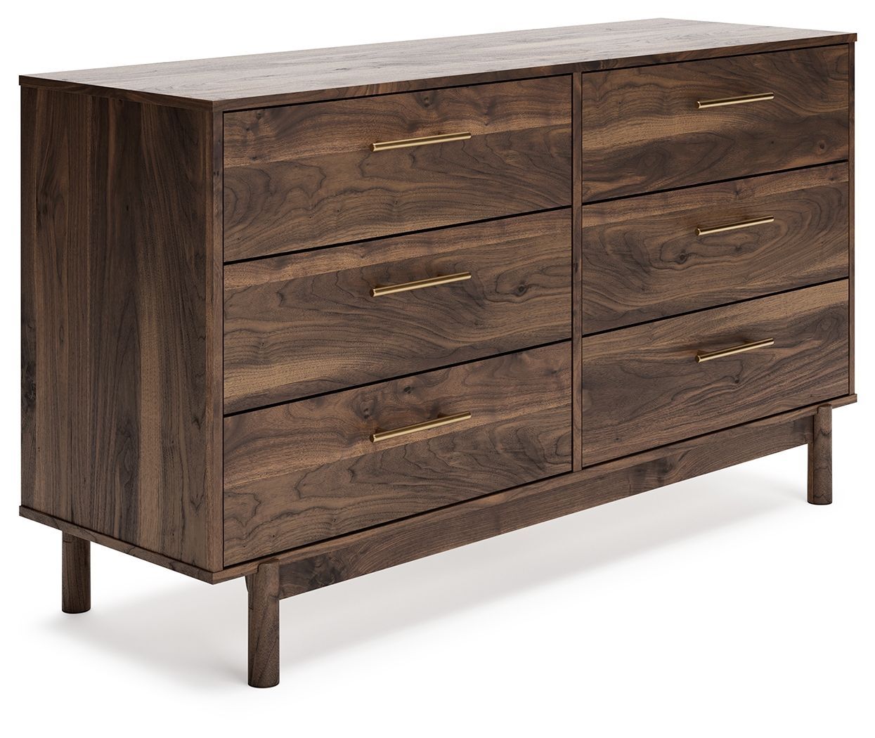 Calverson - Mocha - Six Drawer Dresser - Medium