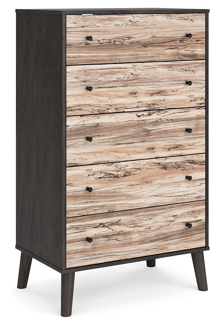 Piperton - Two-tone Brown/charcoal - Five Drawer Chest