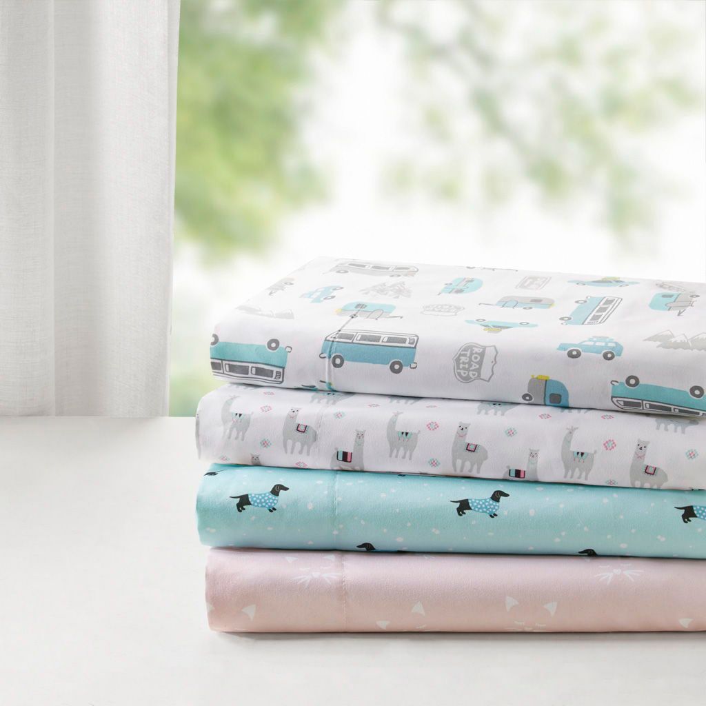 Novelty - Twin Printed Sheet Set - Aqua Dogs