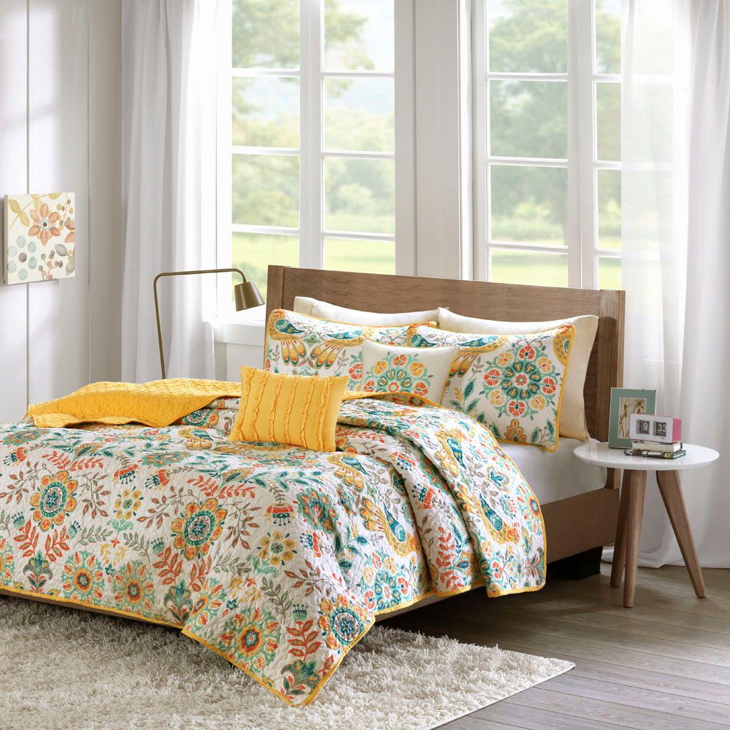 Nina - Twin Reversible Coverlet Set - Multi