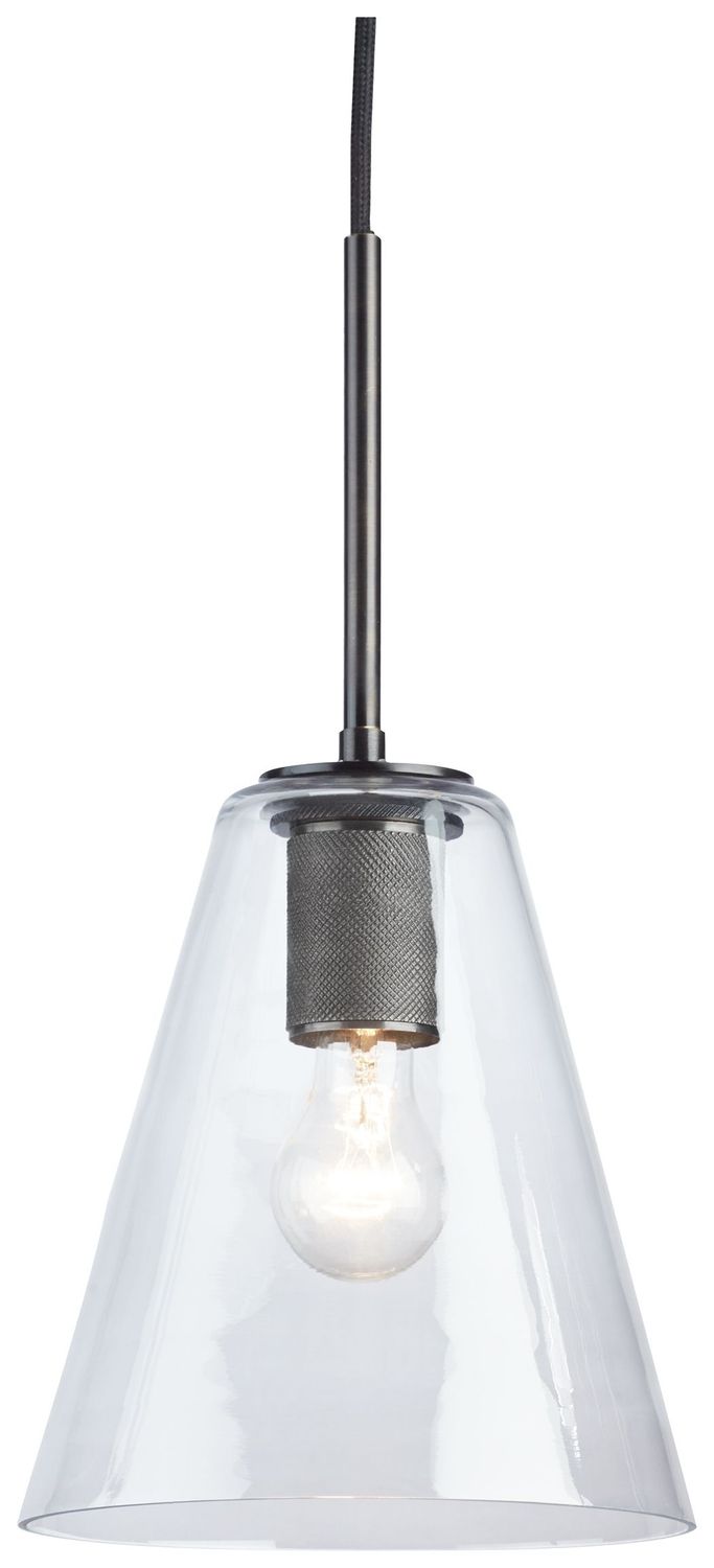 Collbrook - Black - Glass Pendant Light