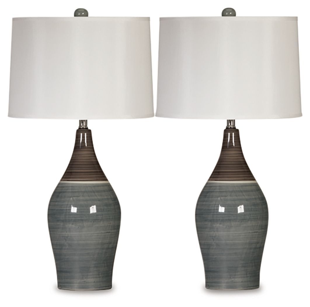 Niobe - Multi Gray - Ceramic Table Lamp (Set of 2)