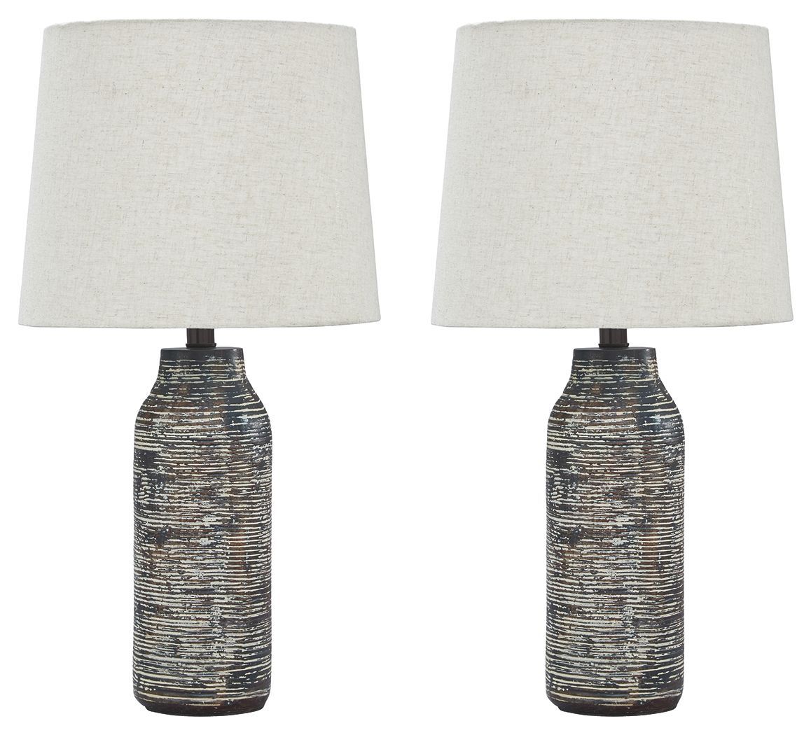 Mahima - Black / White - Paper Table Lamp (Set of 2)