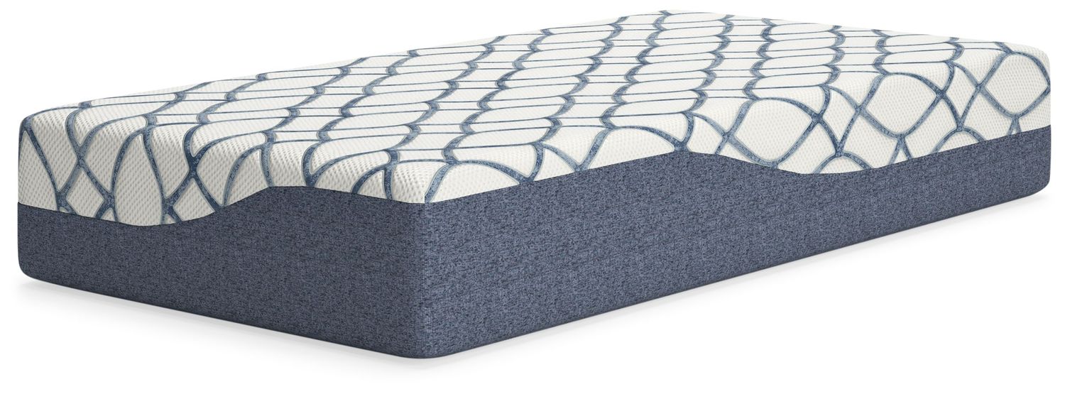12 Inch Chime Elite 2.0 - White / Blue - Twin Mattress