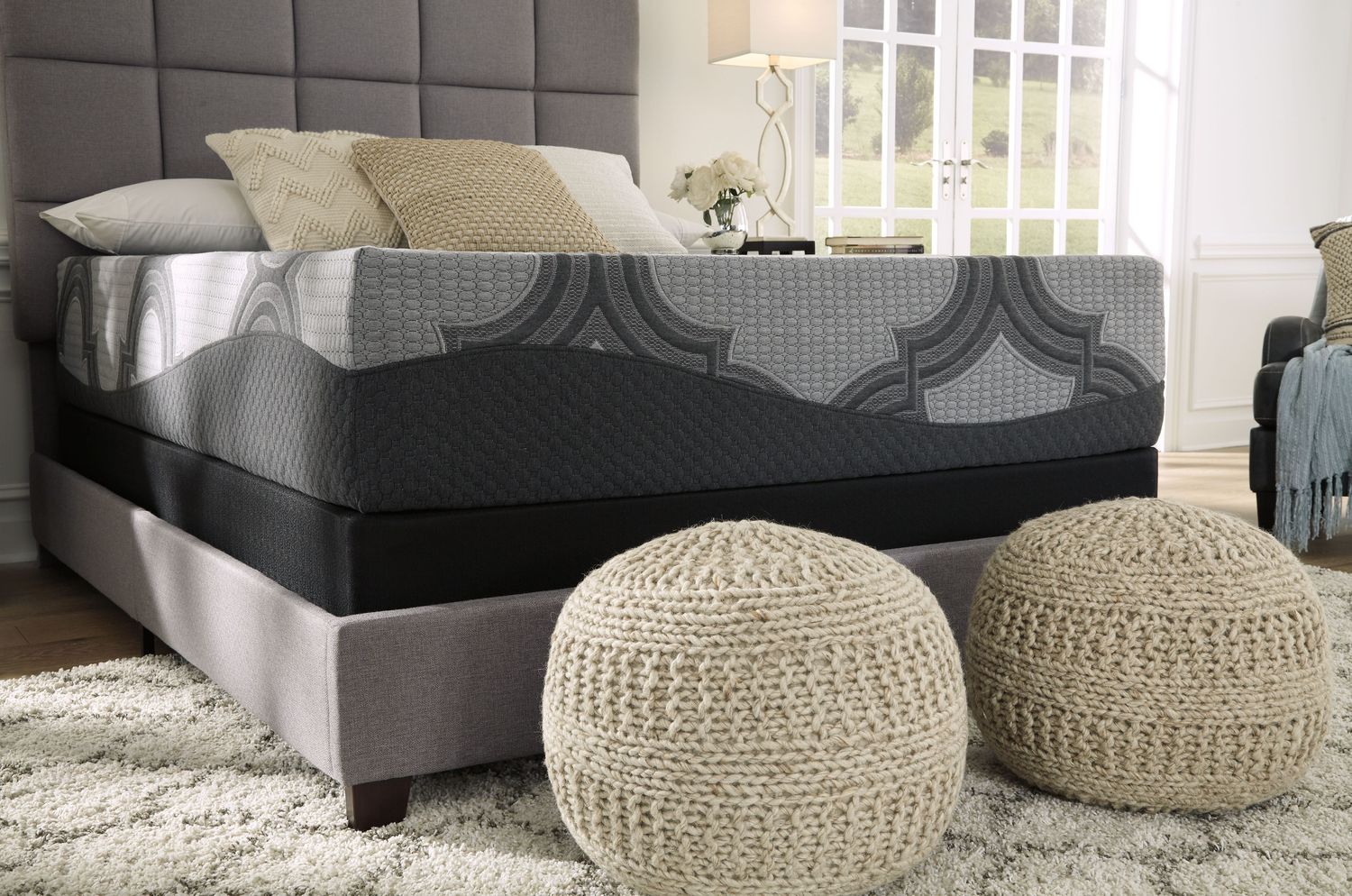 1100 Series - Gray - 2 Pc. - Queen Mattress, Foundation