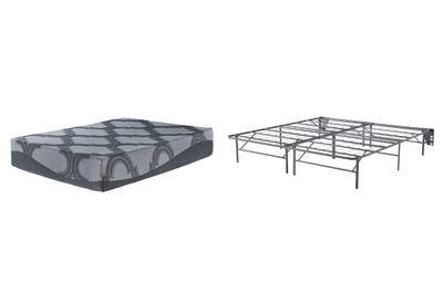 12 Inch Ashley Hybrid - Gray - 2 Pc. - King Foundation And Mattress