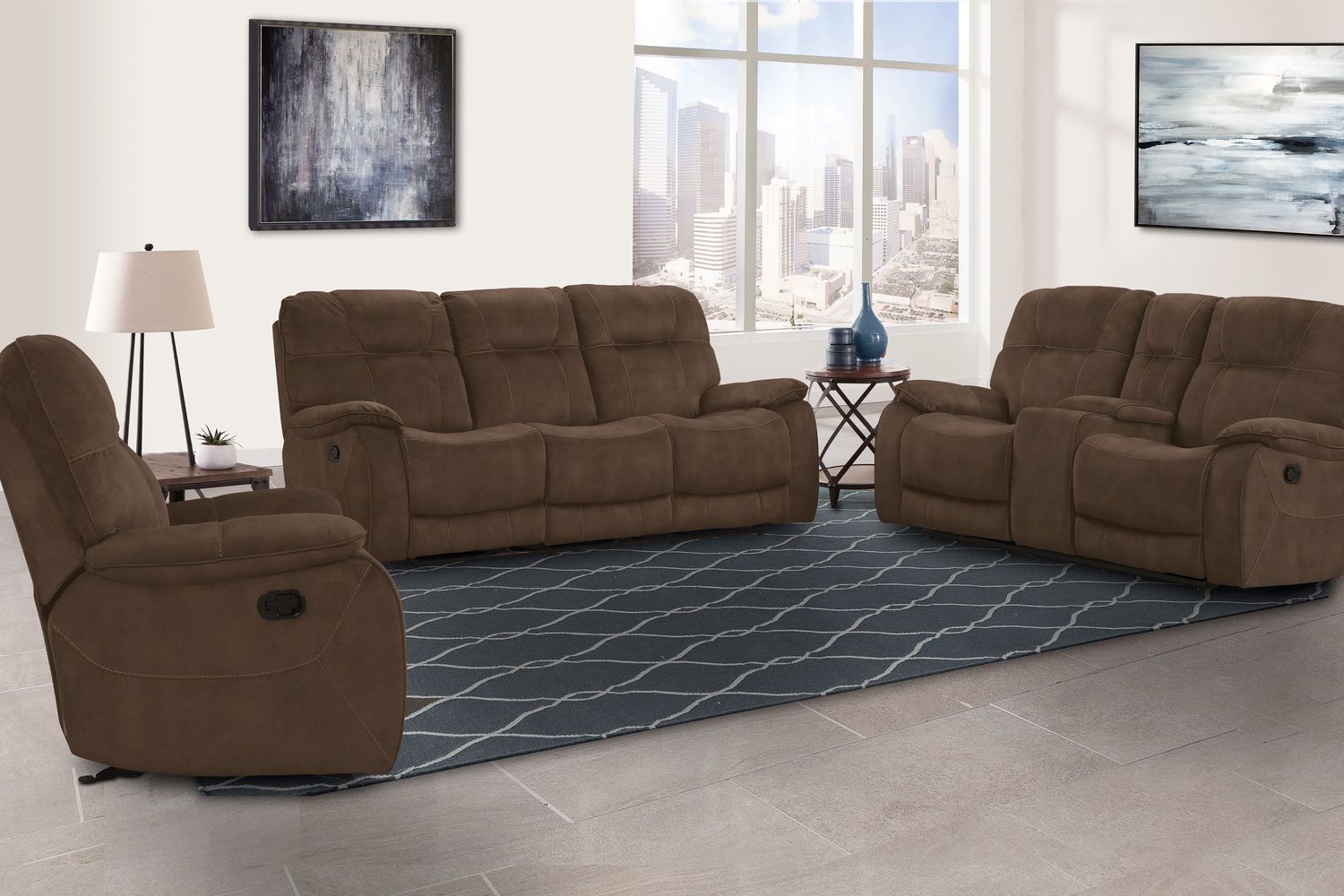 Cooper - Manual Reclining Sofa Loveseat And Recliner - Shadow Brown