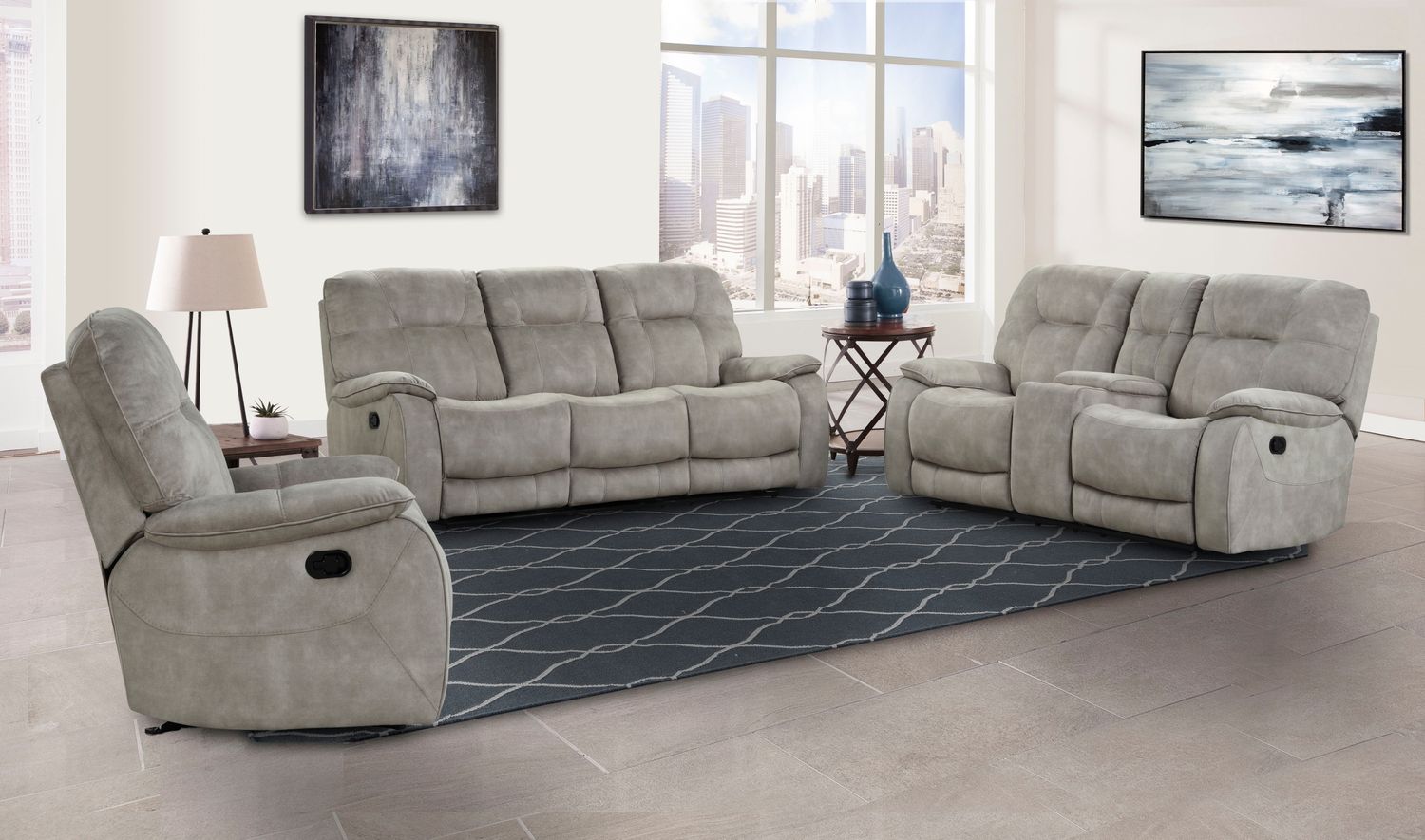 Cooper - Manual Reclining Sofa Loveseat And Recliner - Shadow Natural