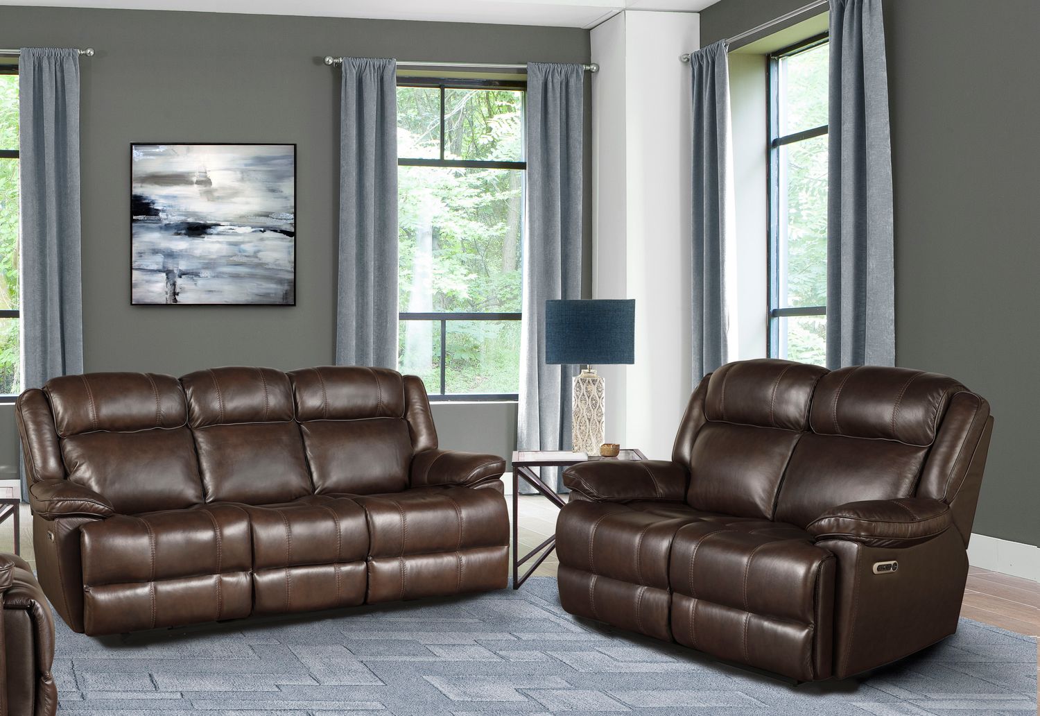 Eclipse - Power Reclining Sofa Loveseat And Recliner - Florence Brown