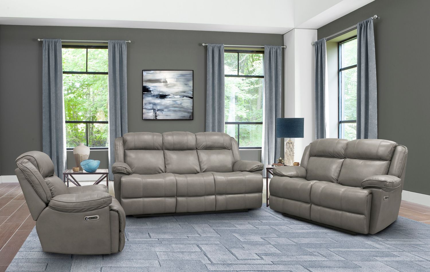 Eclipse - Power Reclining Sofa Loveseat And Recliner - Florence Heron