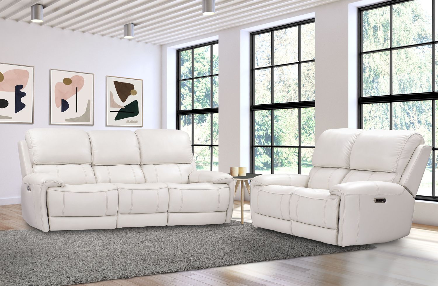 Empire - Power Reclining Sofa Loveseat And Recliner - Verona Ivory
