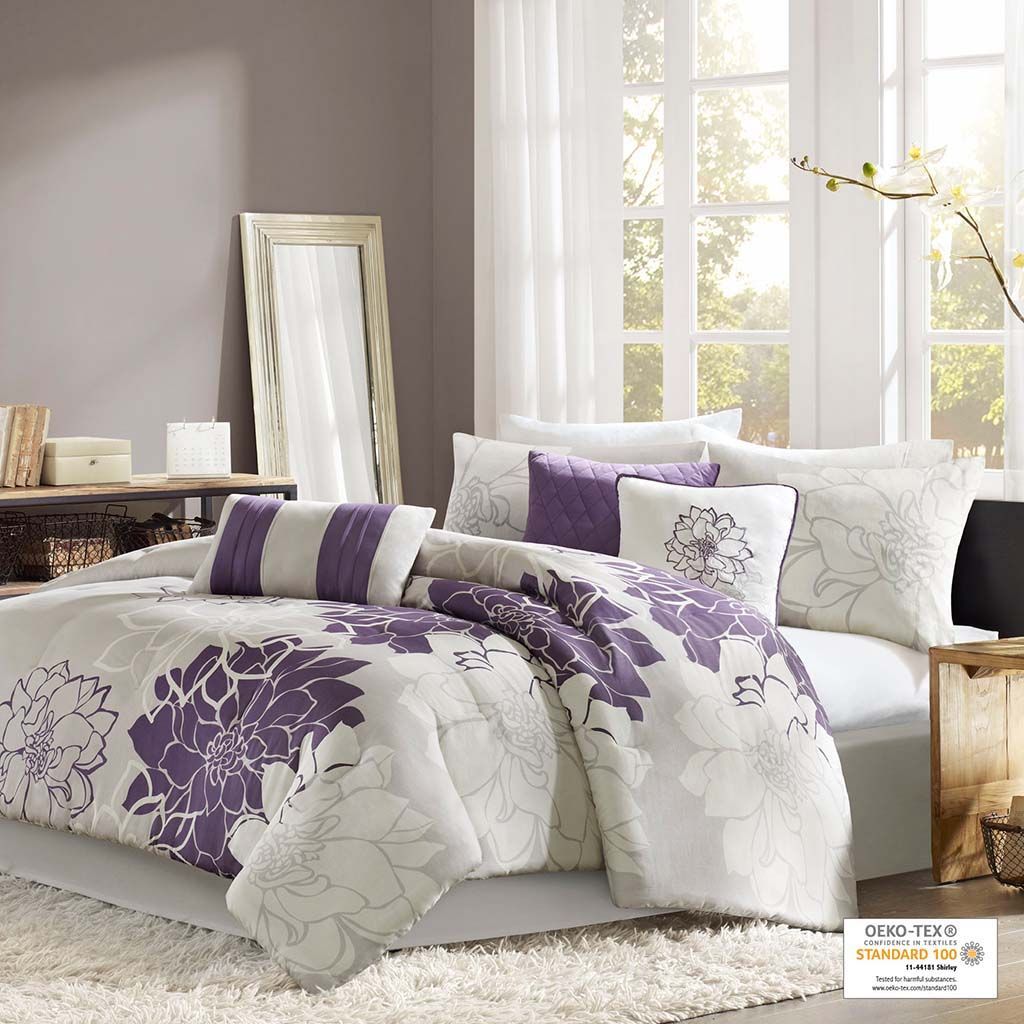 Lola - California King Comforter Set - Purple