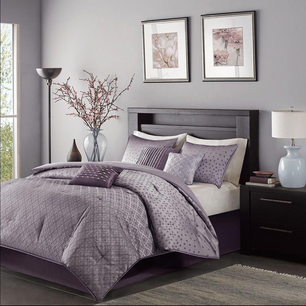 Biloxi - King Piece Comforter (Set of 7) - Purple