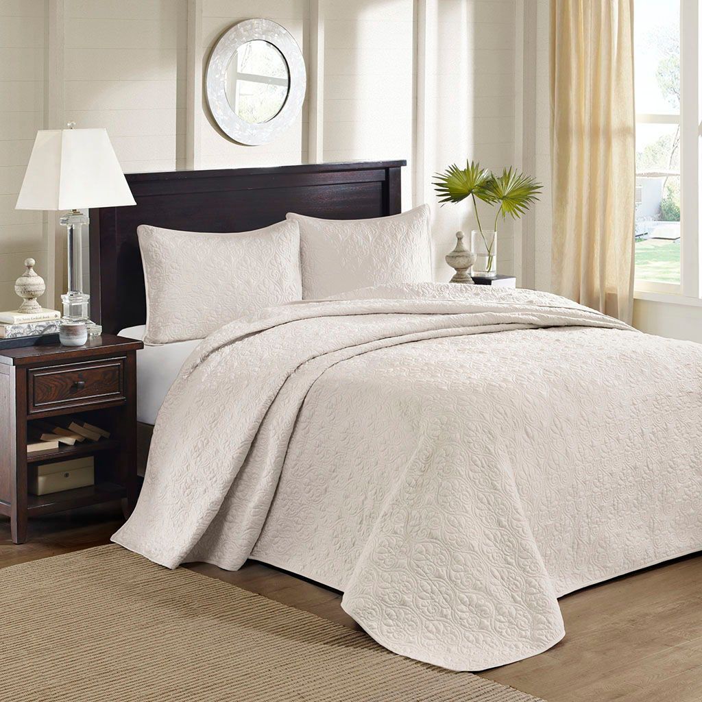 Quebec - Reversible Bedspread Set - Cream