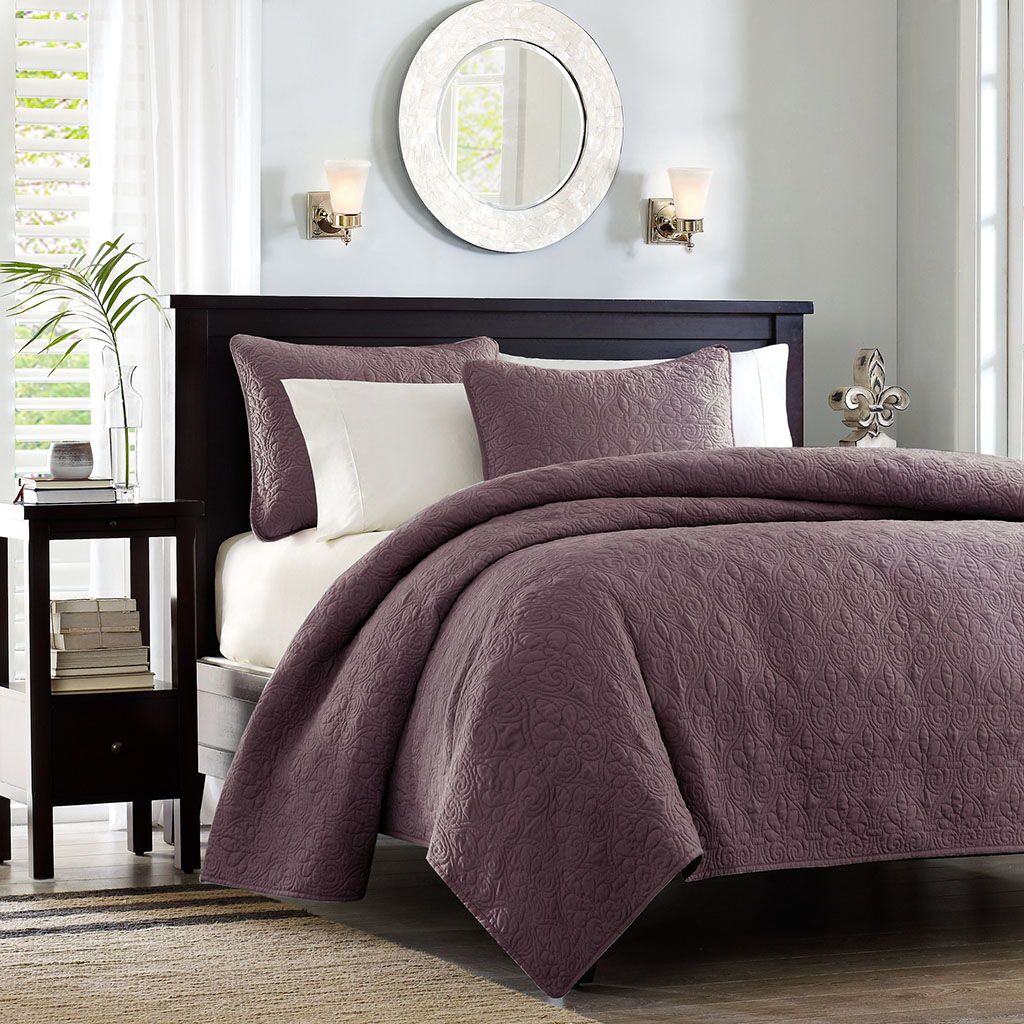 Quebec - Reversible Coverlet Set - Purple