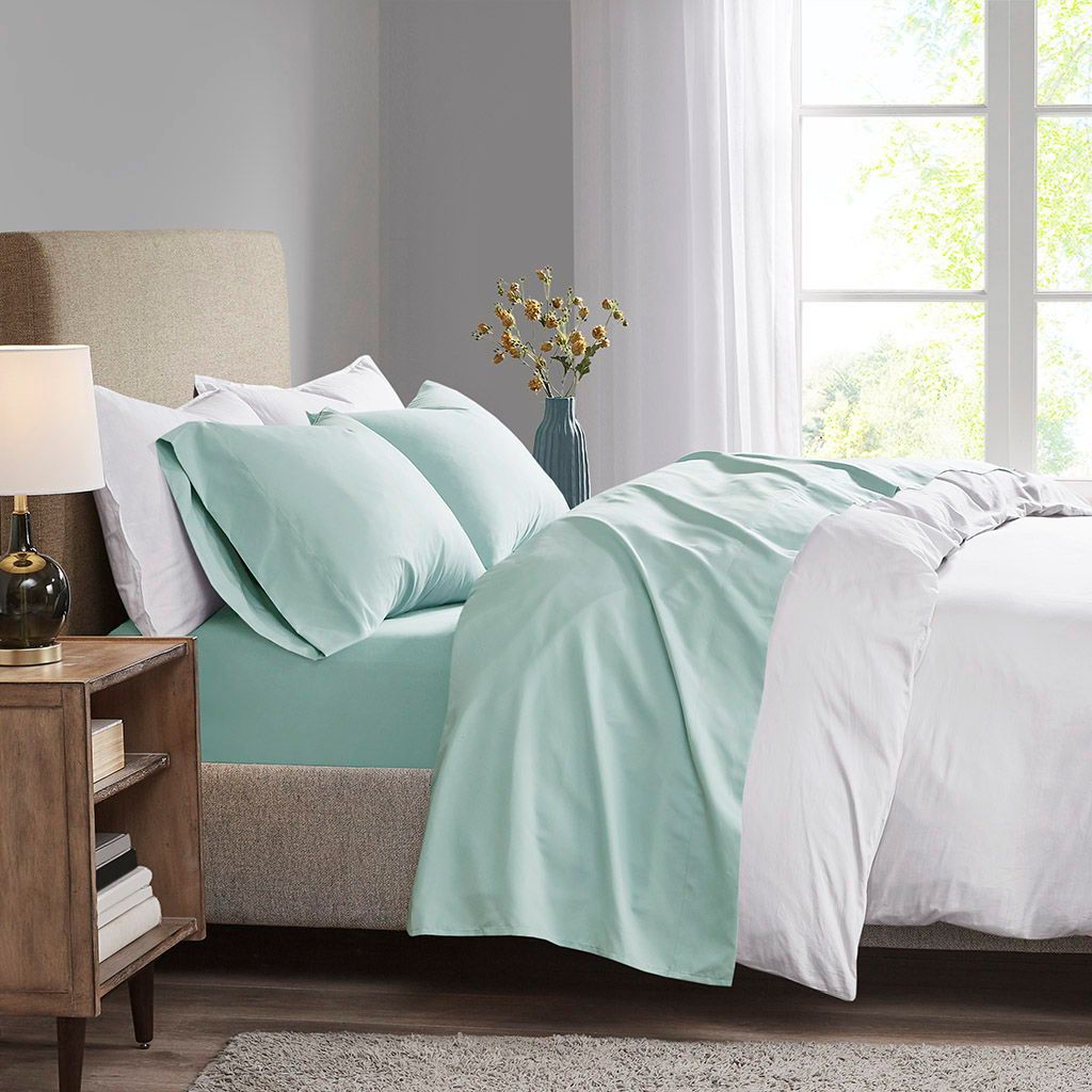 King All Season Moisture Wicking Lightweight Sheet Set - Seafoam