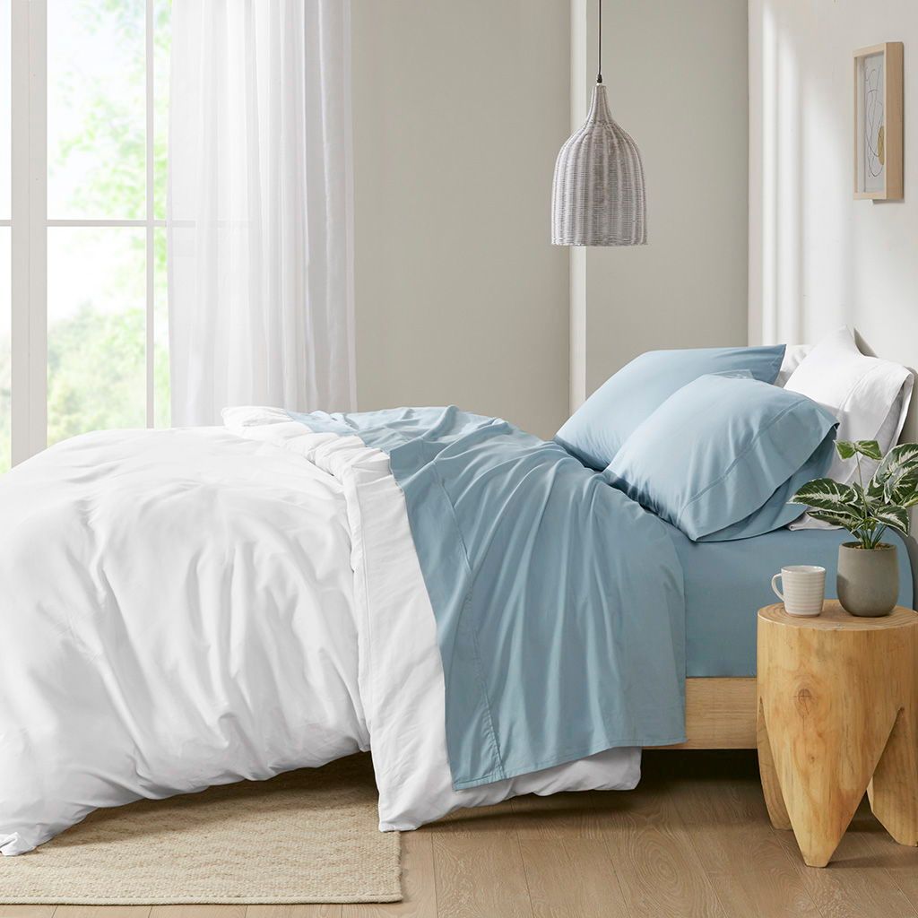 Peached Percale Sheet Set - Teal